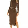 Camila Coelho Benita Midi Dress In Brown -CAMILA COELHO Shop COEL WD113 V1