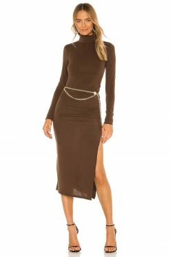 Camila Coelho Benita Midi Dress In Brown