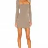 Camila Coelho Saddie Mini Dress In Taupe -CAMILA COELHO Shop COEL WD118 V1