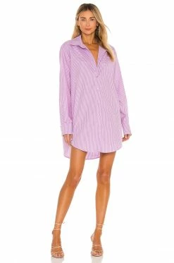 Camila Coelho Elliot Shirt Dress In Pink Lilac