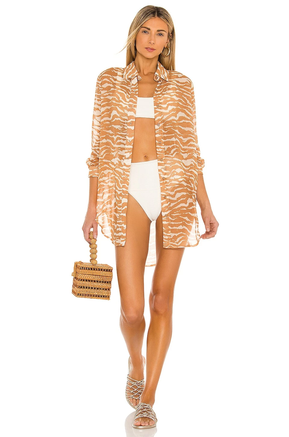 Camila Coelho Myla Shirt Dress In Brown Zebra 3 Camila Coelho Myla Shirt Dress In Brown Zebra