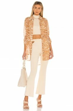 Camila Coelho Myla Shirt Dress In Brown Zebra 9 Camila Coelho Myla Shirt Dress In Brown Zebra -CAMILA COELHO Shop COEL WD127 V4