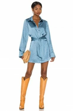 Camila Coelho Priscilla Mini Dress In Blue -CAMILA COELHO Shop COEL WD133 V4