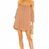 Camila Coelho Dulce Mini Dress In Taupe -CAMILA COELHO Shop COEL WD137 V1