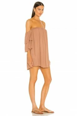 Camila Coelho Dulce Mini Dress In Taupe -CAMILA COELHO Shop COEL WD137 V2
