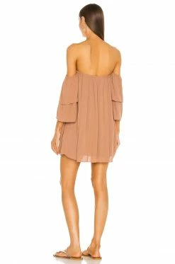 Camila Coelho Dulce Mini Dress In Taupe -CAMILA COELHO Shop COEL WD137 V3