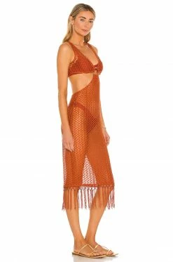 Camila Coelho Landry Midi Dress In Rust -CAMILA COELHO Shop COEL WD139 V2