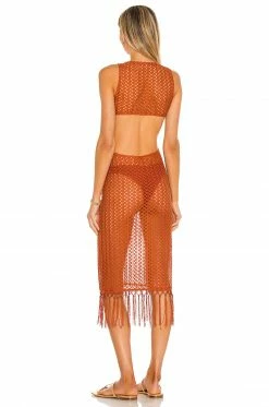 Camila Coelho Landry Midi Dress In Rust -CAMILA COELHO Shop COEL WD139 V3