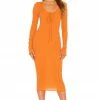 Camila Coelho Naya Midi Dress In Sunset Orange -CAMILA COELHO Shop COEL WD143 V1
