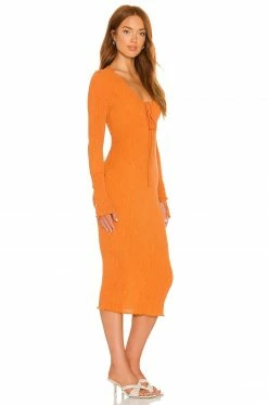 Camila Coelho Naya Midi Dress In Sunset Orange -CAMILA COELHO Shop COEL WD143 V2