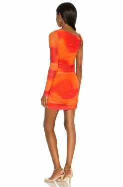 Camila Coelho Seri Mini Dress In Orange Tie Dye -CAMILA COELHO Shop COEL WD145 V4