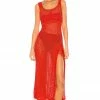 Camila Coelho Athena Crochet Dress In Coral Red -CAMILA COELHO Shop COEL WD15 V1