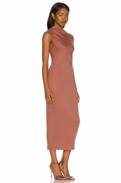 Camila Coelho Nami Midi Dress In Brick Mauve -CAMILA COELHO Shop COEL WD175 V2