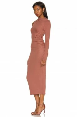 Camila Coelho Nami Midi Dress In Brick Mauve -CAMILA COELHO Shop COEL WD175 V3