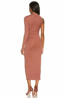 Camila Coelho Nami Midi Dress In Brick Mauve -CAMILA COELHO Shop COEL WD175 V4