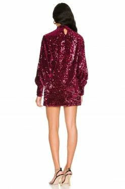 Camila Coelho Jezabel Mini Dress In Burgundy -CAMILA COELHO Shop COEL WD177 V3