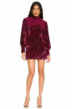Camila Coelho Jezabel Mini Dress In Burgundy -CAMILA COELHO Shop COEL WD177 V4