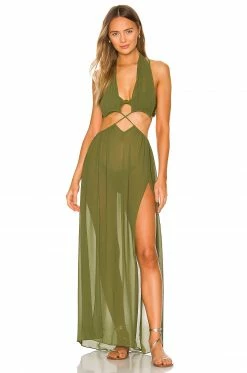 Camila Coelho Scarlet Maxi Dress In Sage Green 7 Camila Coelho Scarlet Maxi Dress In Sage Green -CAMILA COELHO Shop COEL WD178 V2