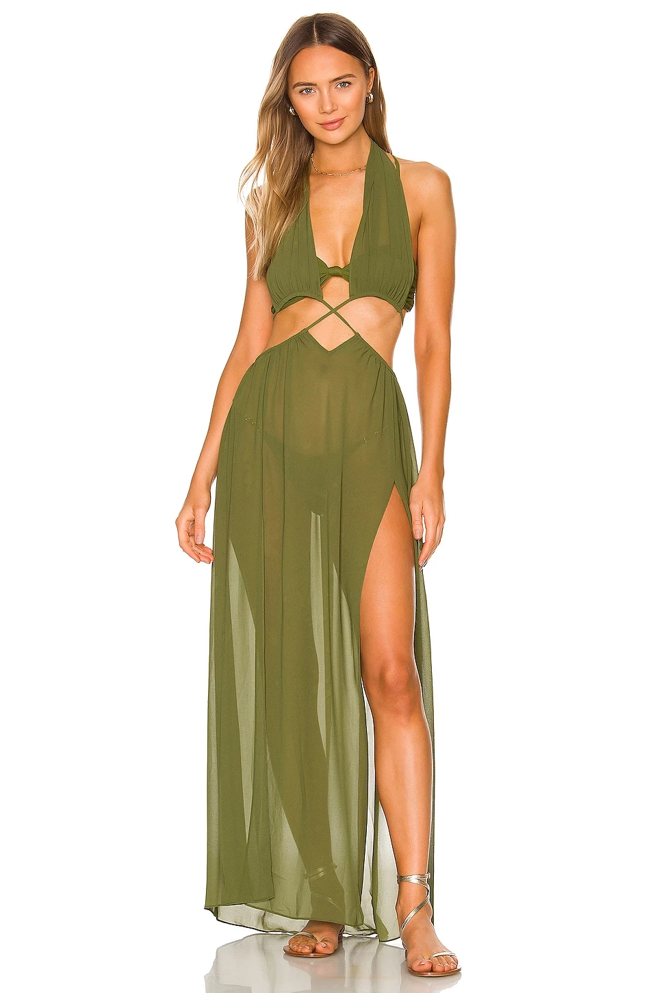 Camila Coelho Scarlet Maxi Dress In Sage Green 4 Camila Coelho Scarlet Maxi Dress In Sage Green - Image 2