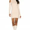 Camila Coelho Taylor Sweater Dress In Taupe Nude -CAMILA COELHO Shop COEL WD179 V1