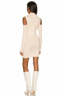 Camila Coelho Taylor Sweater Dress In Taupe Nude -CAMILA COELHO Shop COEL WD179 V3