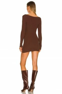 Camila Coelho Ciara Sweater Dress In Chocolate -CAMILA COELHO Shop COEL WD180 V3