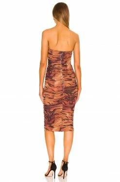 Camila Coelho Diana Midi Dress In Black Tiger Stripe -CAMILA COELHO Shop COEL WD185 V3