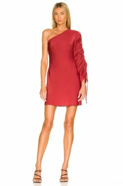 Camila Coelho Delphine Slip Dress In Burgundy