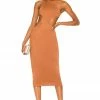 Camila Coelho Cassidy Midi Dress In Chestnut Brown -CAMILA COELHO Shop COEL WD198 V1