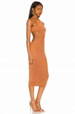 Camila Coelho Cassidy Midi Dress In Chestnut Brown -CAMILA COELHO Shop COEL WD198 V2
