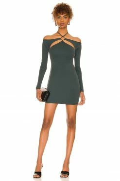 Camila Coelho Leah Mini Dress In Emerald Green