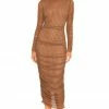 Camila Coelho Joelle Midi Dress In Brown