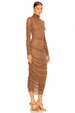 Camila Coelho Joelle Midi Dress In Brown -CAMILA COELHO Shop COEL WD207 V2
