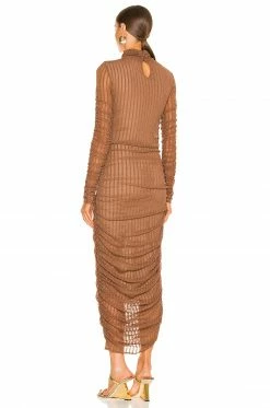 Camila Coelho Joelle Midi Dress In Brown -CAMILA COELHO Shop COEL WD207 V3