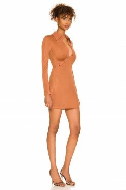 Camila Coelho Cera Mini Dress In Chestnut Brown -CAMILA COELHO Shop COEL WD215 V2