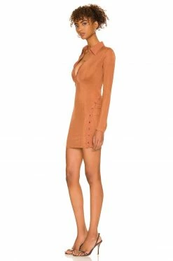 Camila Coelho Cera Mini Dress In Chestnut Brown -CAMILA COELHO Shop COEL WD215 V3
