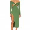 Camila Coelho Maeve Midi Dress In Basil Green -CAMILA COELHO Shop COEL WD216 V1