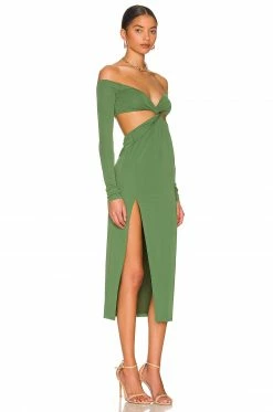 Camila Coelho Maeve Midi Dress In Basil Green -CAMILA COELHO Shop COEL WD216 V2