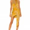 Camila Coelho Antonia Mini Dress In Gold Tropical