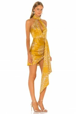 Camila Coelho Antonia Mini Dress In Gold Tropical -CAMILA COELHO Shop COEL WD37 V2
