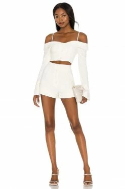 Camila Coelho Paulina Short In Ivory -CAMILA COELHO Shop COEL WF19 V4