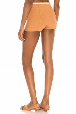 Camila Coelho Claudine Crochet Shorts In Tan & White -CAMILA COELHO Shop COEL WF24 V3
