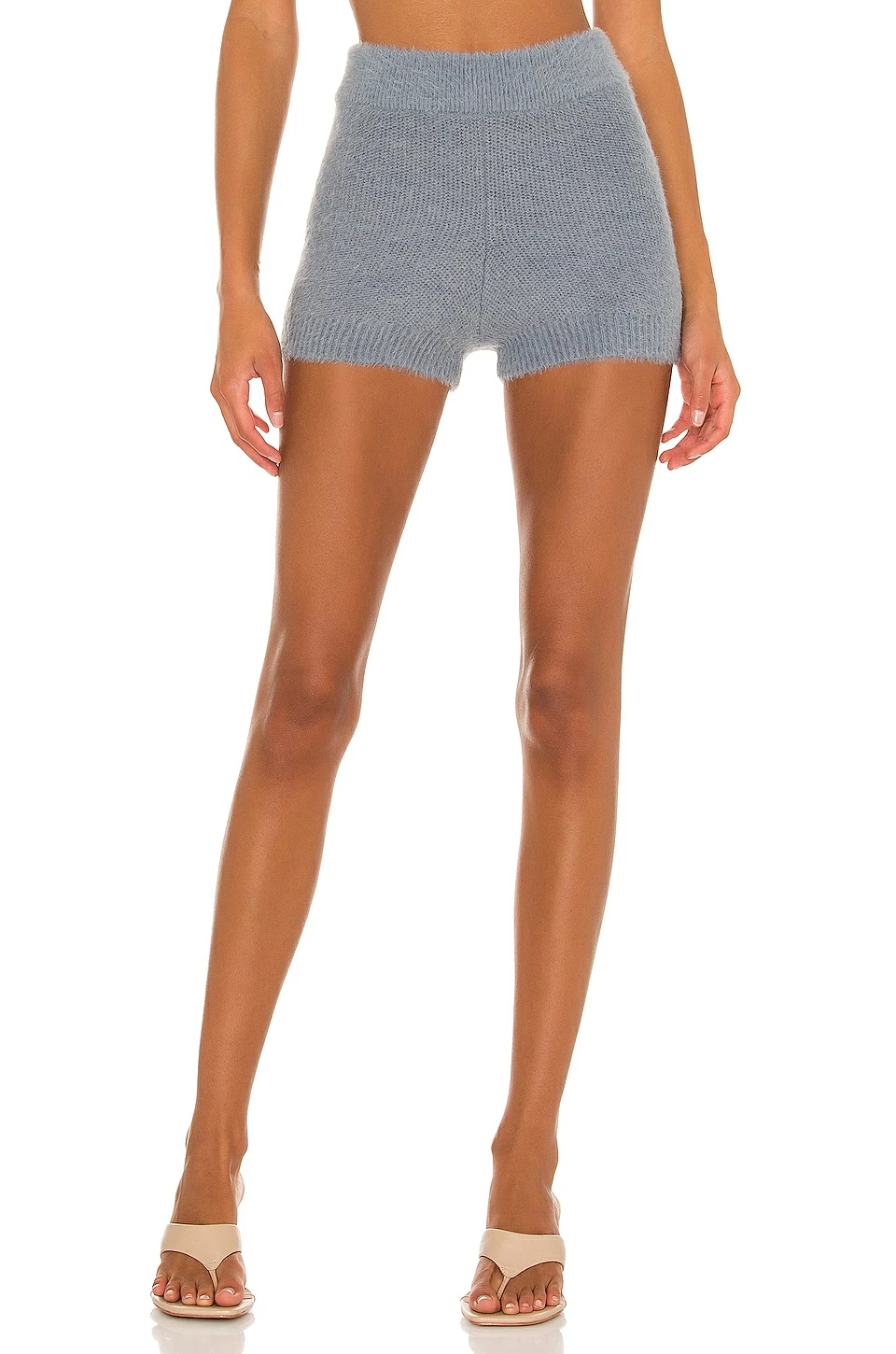 Camila Coelho Toni Knit Shorts In Slate 3 Camila Coelho Toni Knit Shorts In Slate