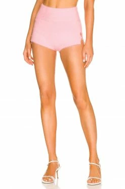 Camila Coelho Genevieve Side Tie Short In Baby Pink