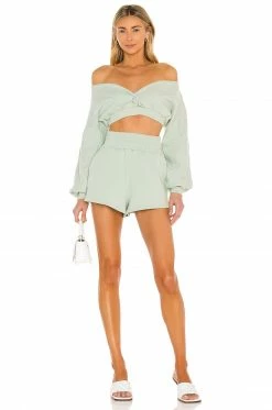 Camila Coelho Kenzie Pullover In Sage Green -CAMILA COELHO Shop COEL WK46 V4