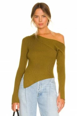 Camila Coelho Shauna Sweater In Olive Green