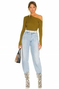 Camila Coelho Shauna Sweater In Olive Green -CAMILA COELHO Shop COEL WK53 V4