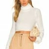 Camila Coelho Cesare Cropped Sweater In White -CAMILA COELHO Shop COEL WK59 V1