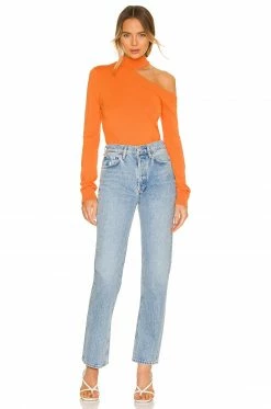 Camila Coelho Bexley Sweater In Tangerine -CAMILA COELHO Shop COEL WK62 V4