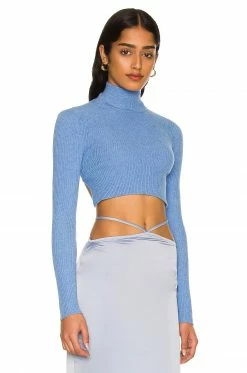 Camila Coelho Meriam Tie Back Sweater In Baby Blue -CAMILA COELHO Shop COEL WK65 V3